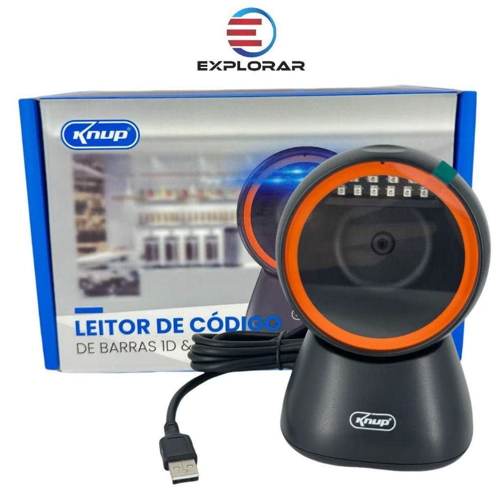 Leitor de Código de Barras Fixo 1D e 2D com Fio USB Qr Code 2D Scanner De Mesa usb mercado