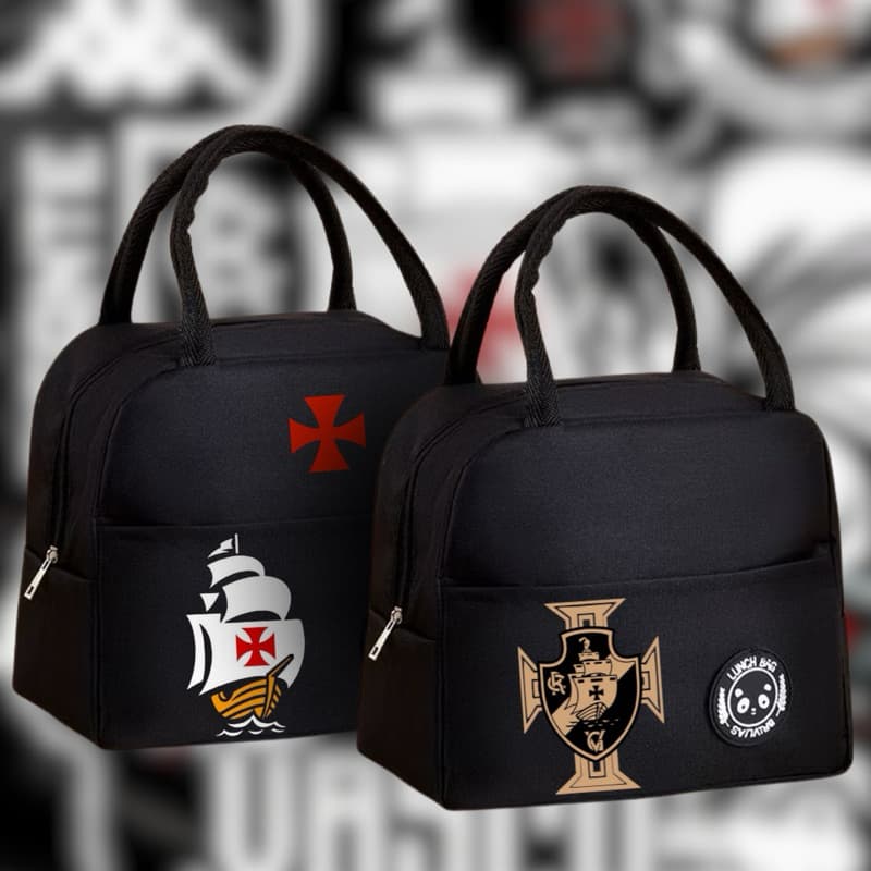 Bolsa Térmica Vasco - Lancheira - Isolamento Térmico - Espaçosa - Fitness Escola Trabalho Lazer - Marmita