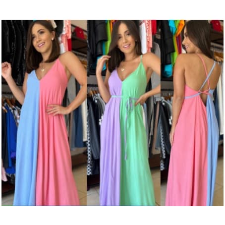 Vestido Chá Revelação Para Gravida Verde e Roxo\ Rosa e azul promo