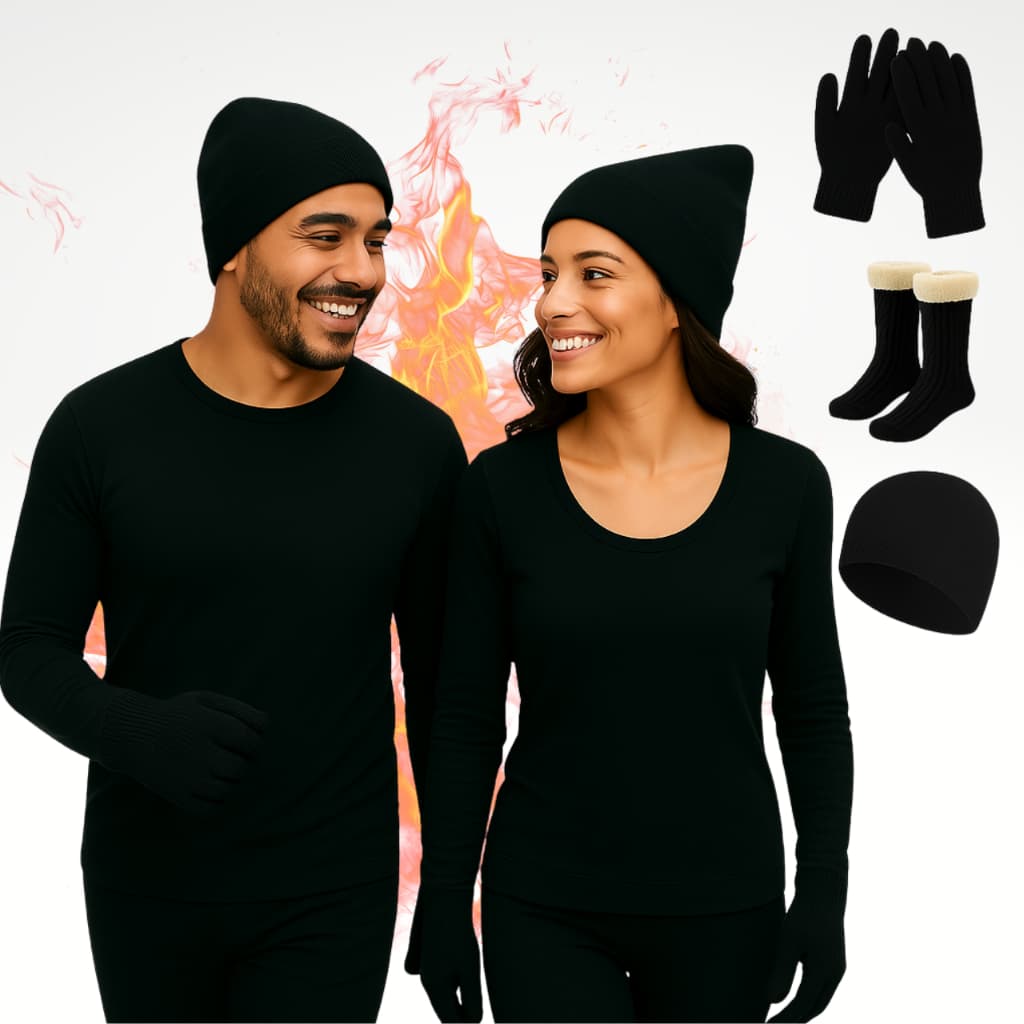 Kit Conjunto Térmico Segunda Pele Masculino Feminino Frio Inverno Luva Touca Cachecol Confortável