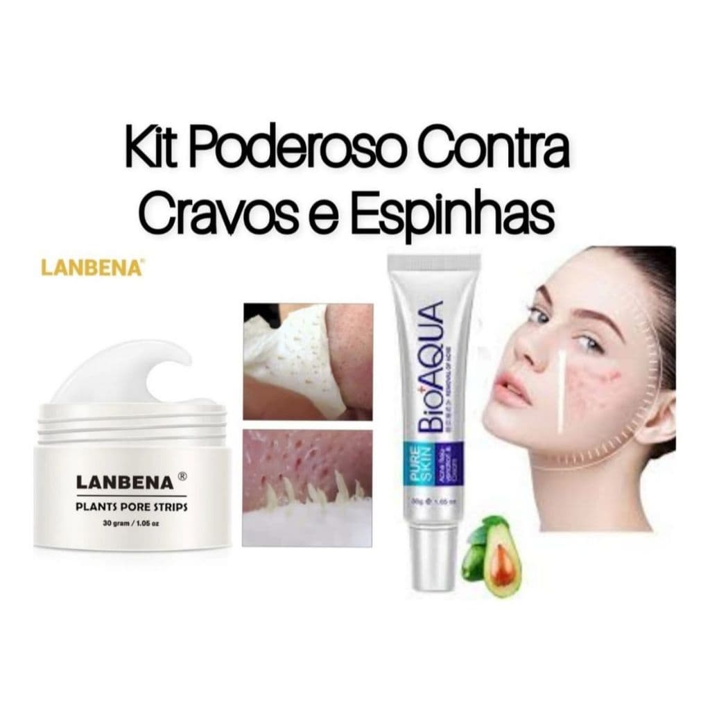 Removedor De Cravos Lanbena + Creme Secativo Espinha Bioaqua