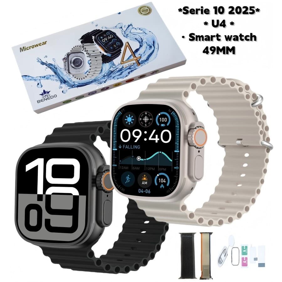 Smart watch Ultra 4 49mm Séries 10 2025 Inteligente Microwear Original GPS 2 pulseira