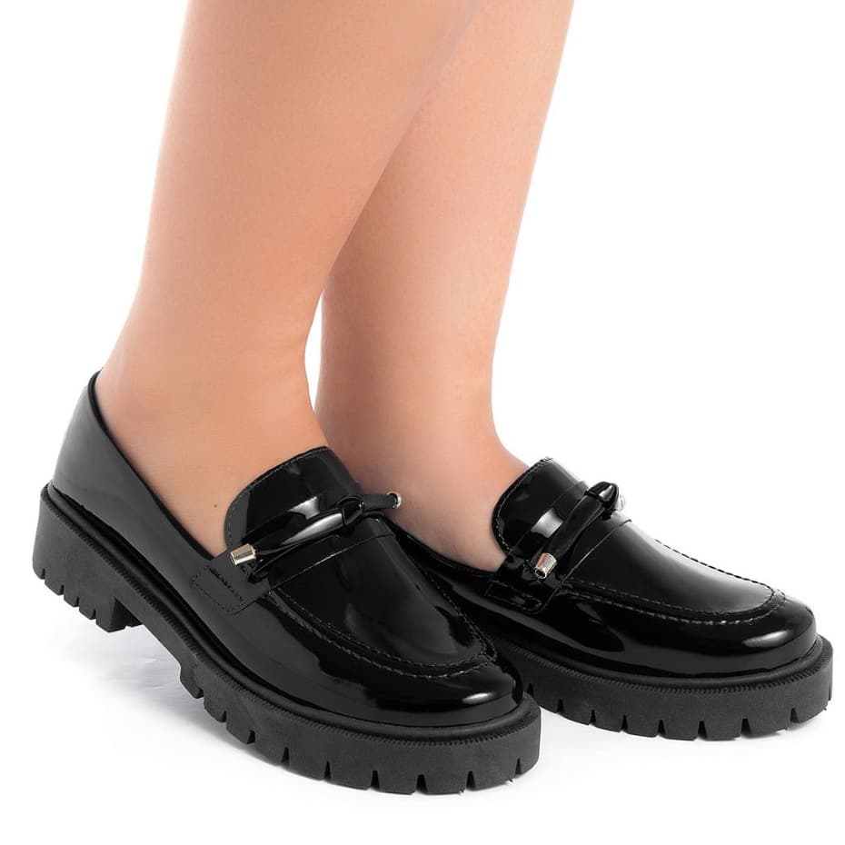 Sapato Mocassim Verniz Verde Menta Feminino Sola Tratorada Confortável Moda Lançamento Original