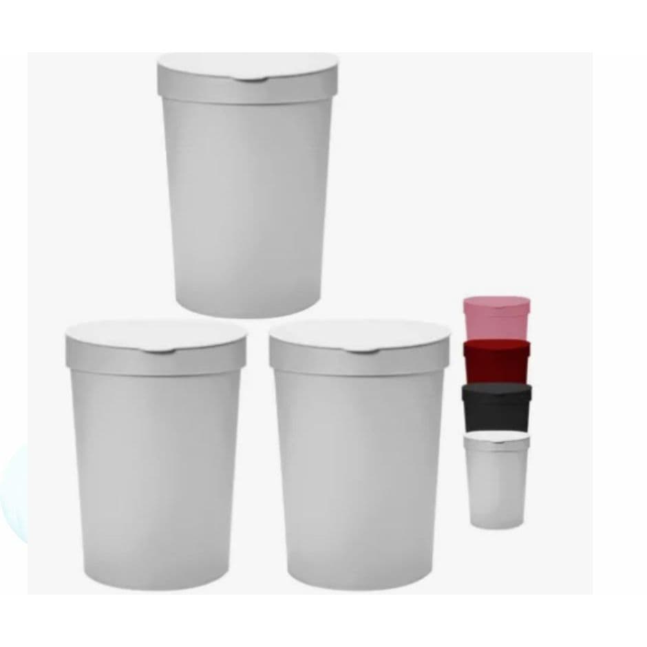 Lixeira Cesto Escritório Cozinha Banheiro c/ Tampa 5 Litros