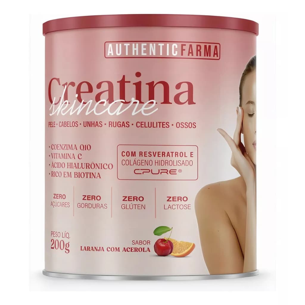 Colágeno C-Pure Ácido Hialurônico Silício Orgânico Coq-10 Creatina Sabor Laranja Com Acerola