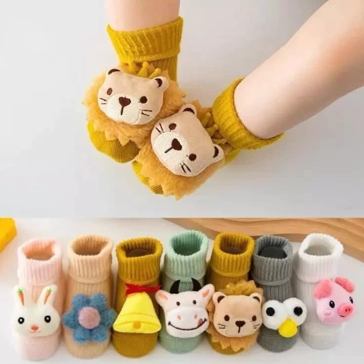 kit 2/4/6 pares Meia de Bebe meias Com sinos dê Bichinho Bichinho Meia Recém Nascido/Menina/Menino RN