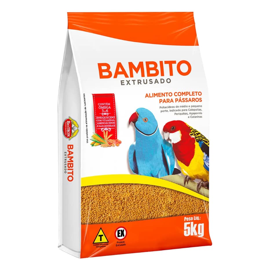 Bambito Extrusado 5kg Ração Para Aves Psitacídeos Biotron