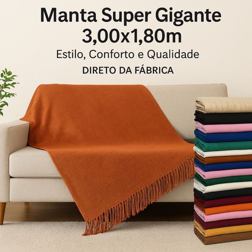 Manta Para Sofá King Luxo Super Gigante 3,00 x 1,80 Tipo Capa De Sofá Direto da Fábrica
