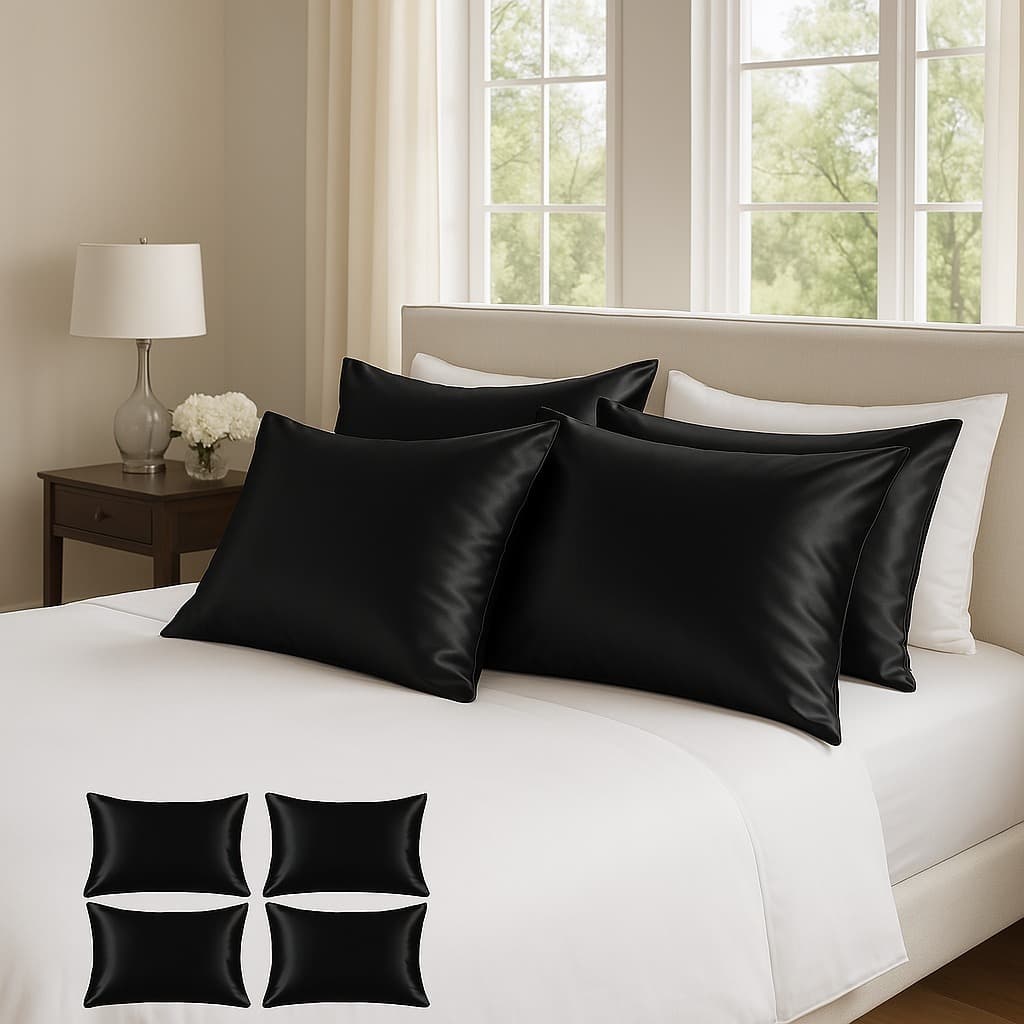 Fronhas de Cetim 4 Fronhas Anti Frizz Super Brilho 50x70 Diversas Cores