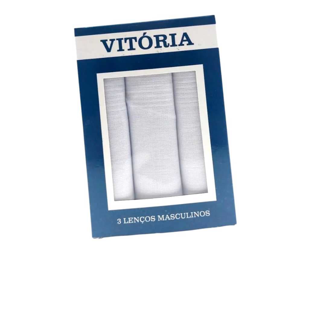 Kit 3 Lenços De Bolso Masculino Em Algodão 28cm x 28cm Vitória