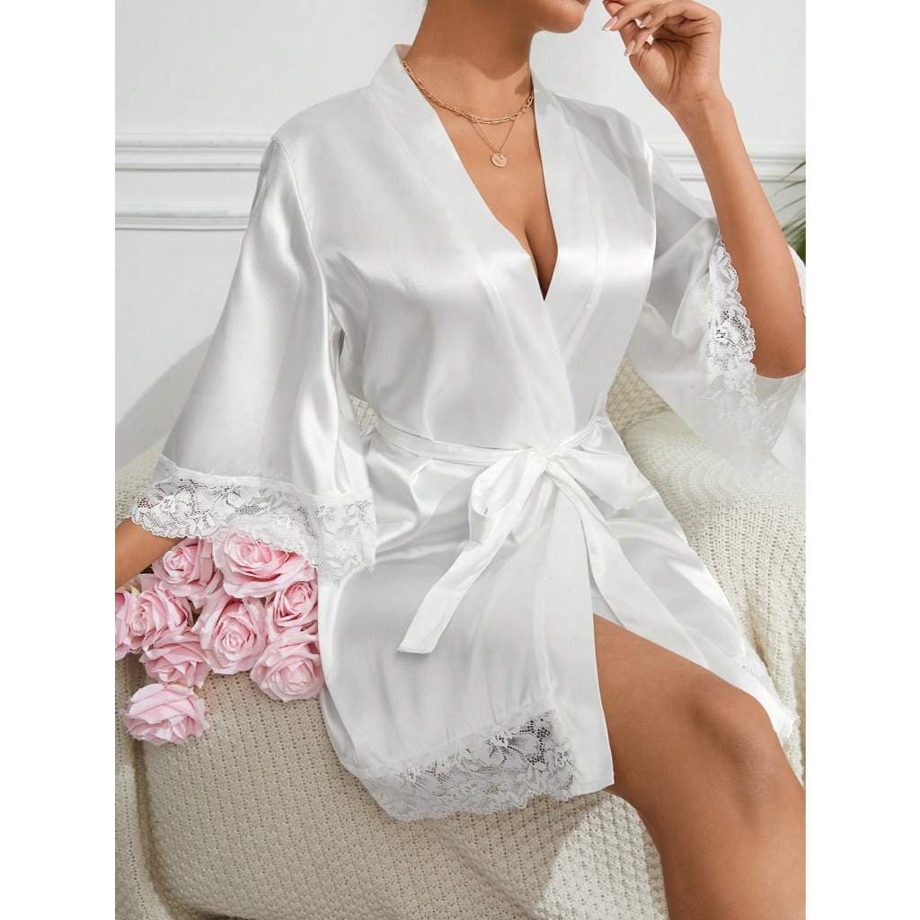 Robe de Cetim Noiva Elegance com Renda