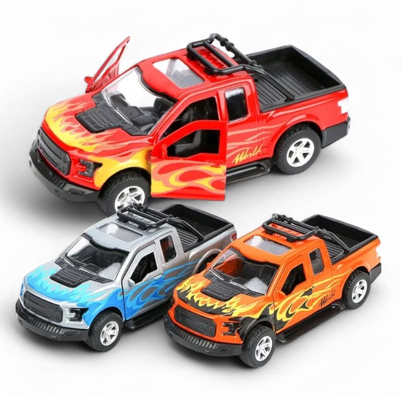 Caminhonete de Metal Carrinho Miniatura Pneus de Borracha Carro de Coleção Pickup 4x4 Rally
