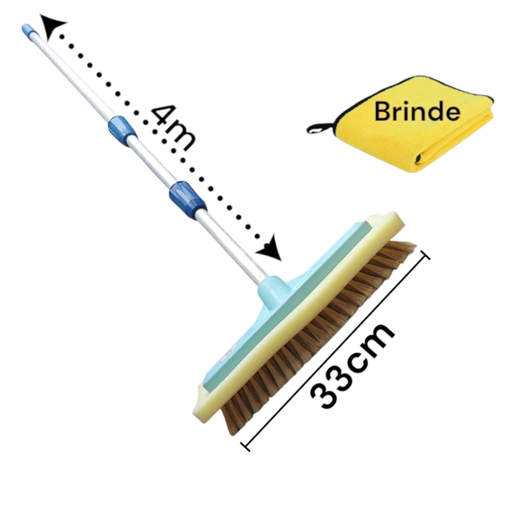 Escova Lava ônibus Vassoura lava onibus SOLARPOP33 com cabos de 2, 3 e 4 metros