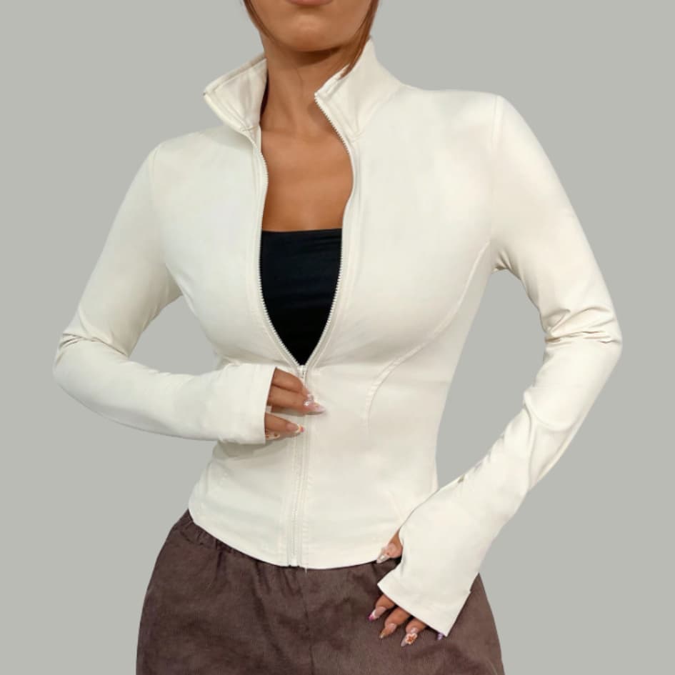 Jaqueta  Silhueta Slim Esportes Corrida Tênis Yoga Gringa Feminina Academia Compressão PP ao GG