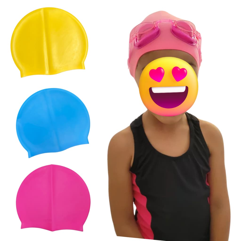 Touca Natação Silicone Infantil Proteção Para Cabelos Volumosos Cacheados Piscina