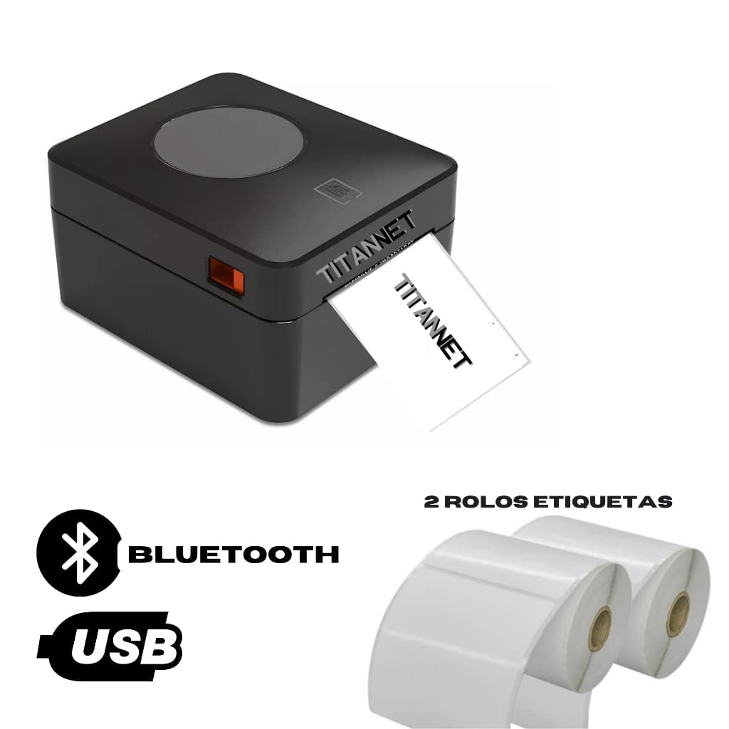 Impressora De Etiqueta Térmica Tipo Zebra CC450 CC431 + 500 Etiquetas 10x15 + 1 Suporte de Etiqueta