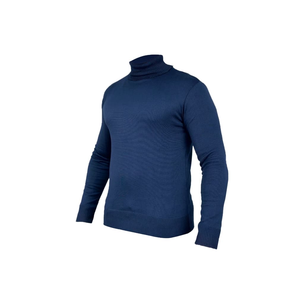 Cacharrel Blusa De Frio Trico Sueter Lã Masculina Canelada Gola Alta
