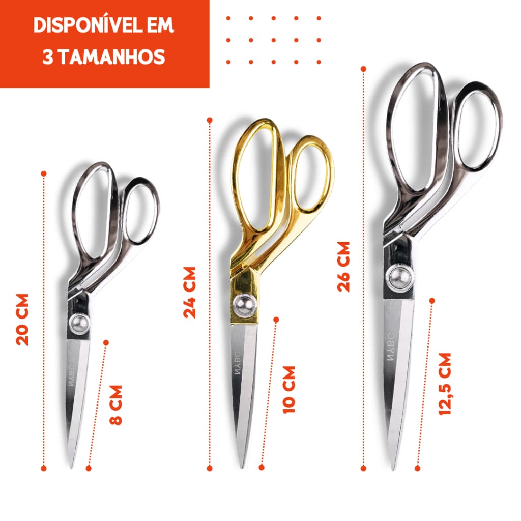 Tesoura Alfaiate Profissional Forjada Dourada Costura Tapeceiro Artesanato Patchwork Ergonômica