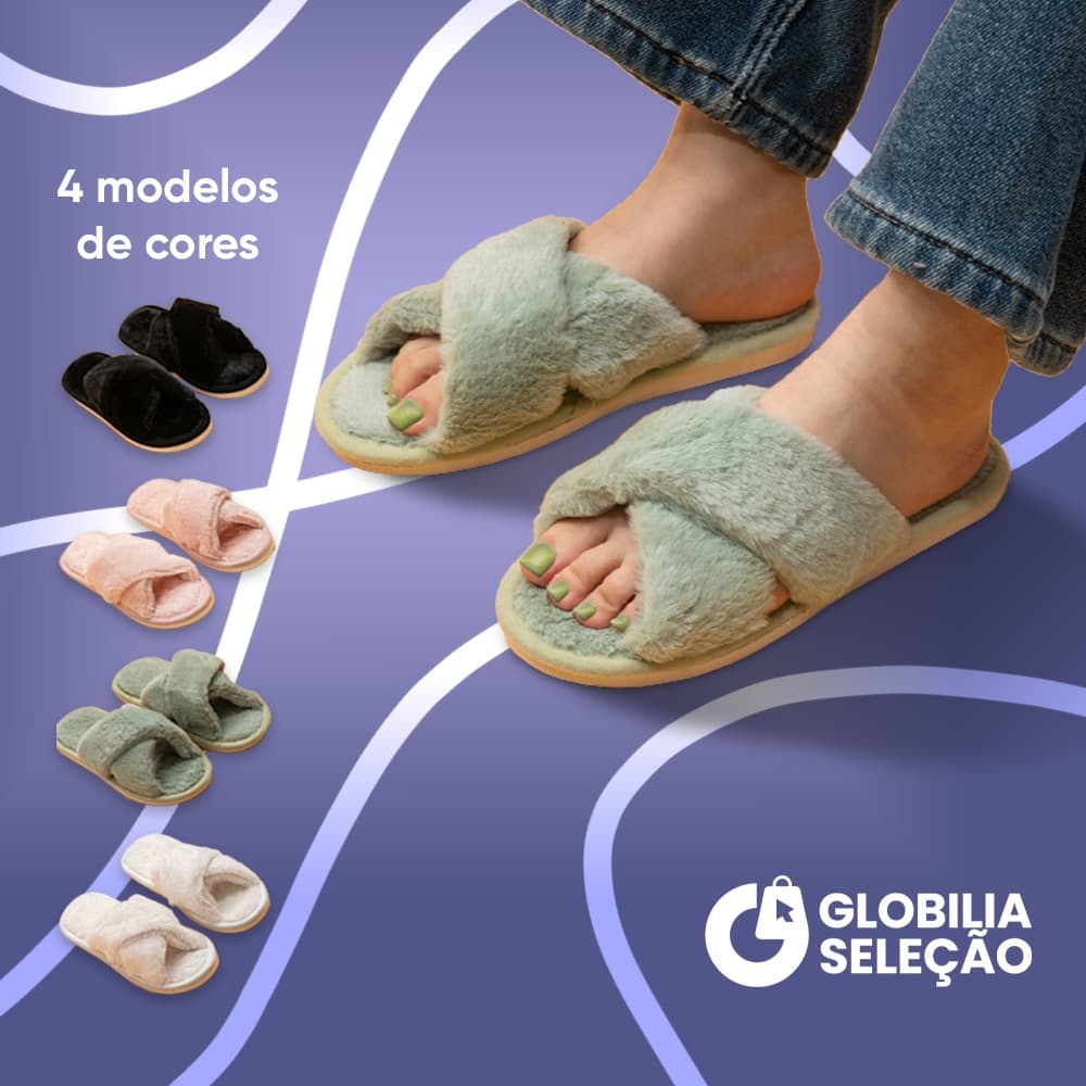 Pantufa Chinelo De Casa Feminina Menina Pelúcia Confortável Inverno KT8500