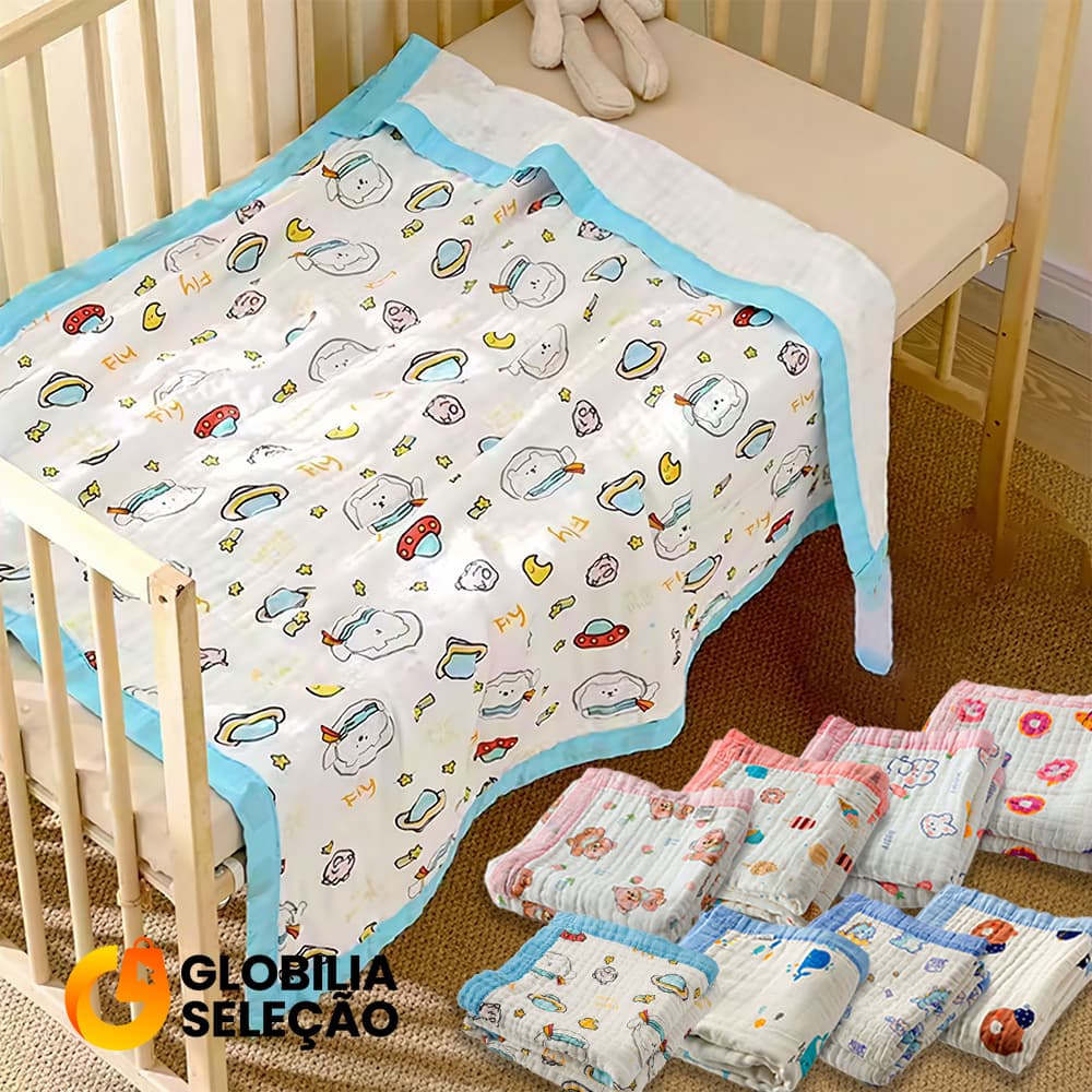 💓Toalha de Banho Bebê Soft Super Absorvente 6 Camadas de Tecido fralda 105 x 105cm