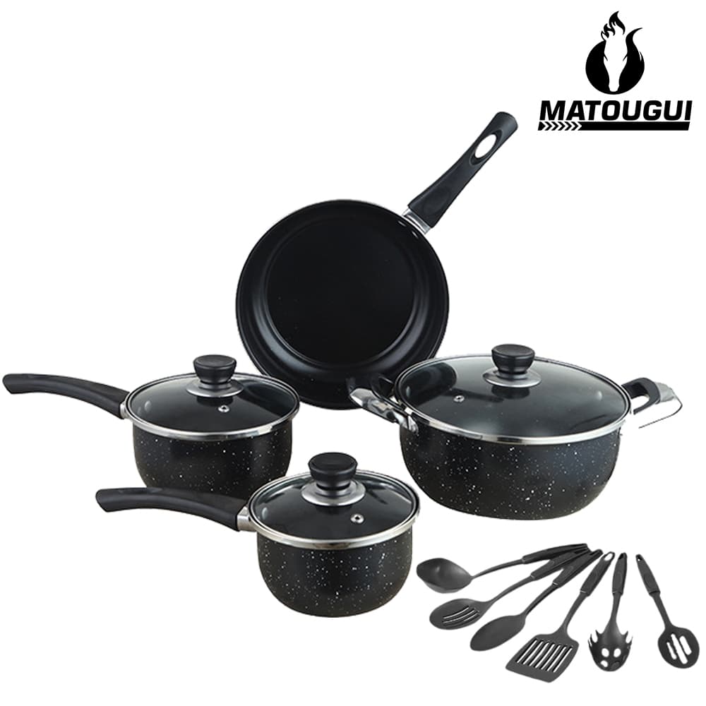 Jogo De Panela Antiaderente Com Indução Vermelha 13 Peças Kit De Panela Para Cozinha Com Acessórios