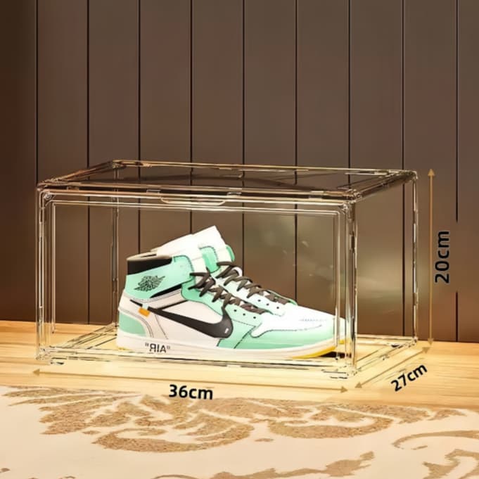 KIT 1-4 Caixa De Sapato Transparente Empilhável Resistente PET À Poeira E Oxidação Organizador Acrílico