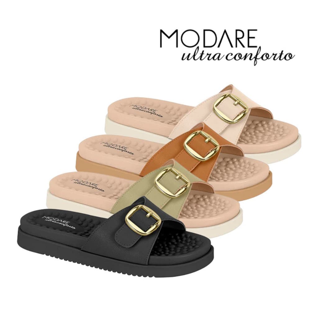 Sandália Modare Feminina Ultraconforto Grosso Ortopédica Papete Bloco Tamanco Esporão Original