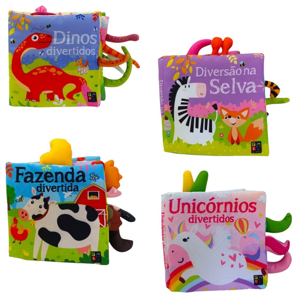 Livro de pano - Rabinhos de pelúcia - livro infantil - fofinho - presente para bebês - Pé da letra