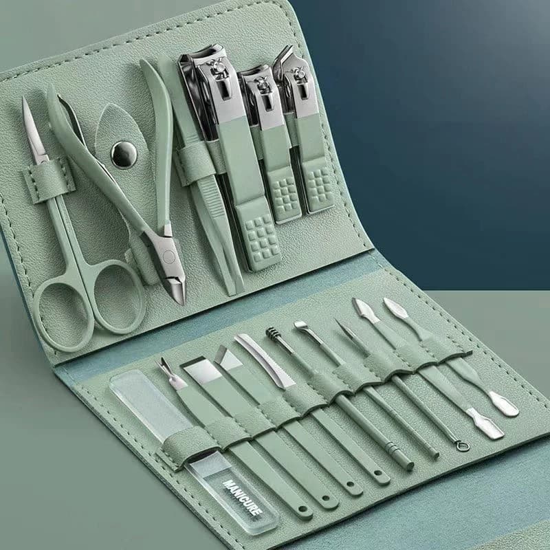 Conjunto de unhas de aço inoxidável, 8 ou 16 peças, com bolsa de armazenamento | Unhas profissionais