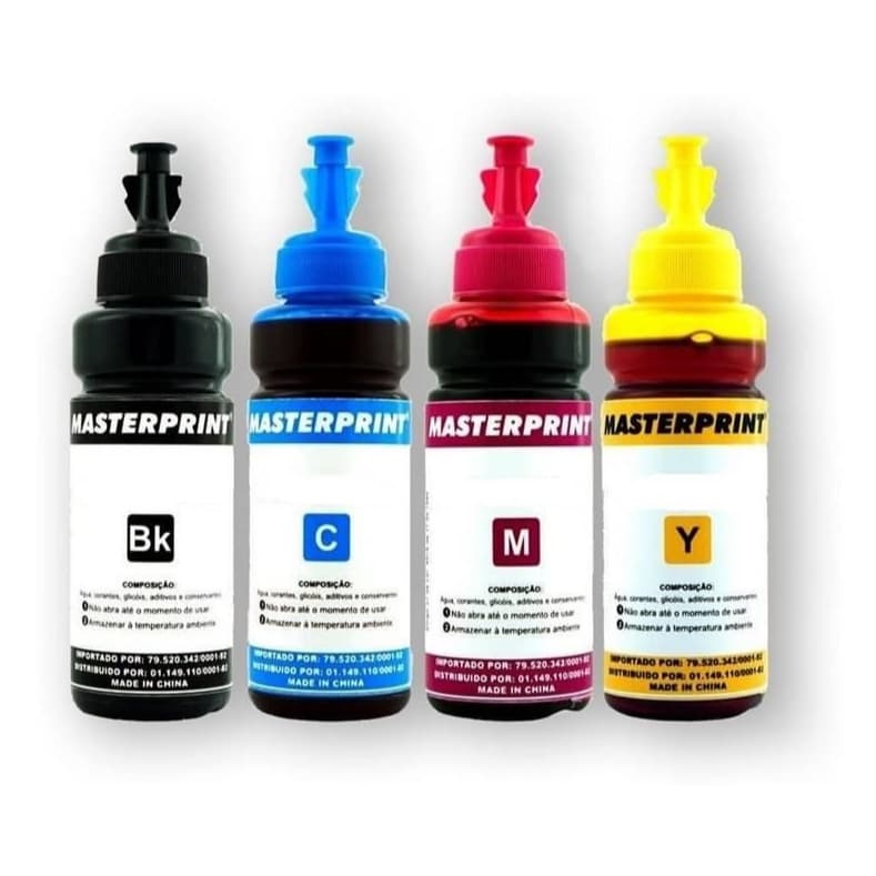 KIT 4 CORES TINTA DE SUBLIMAÇÃO MASTERPRINT - SUBLIMAÇÃO