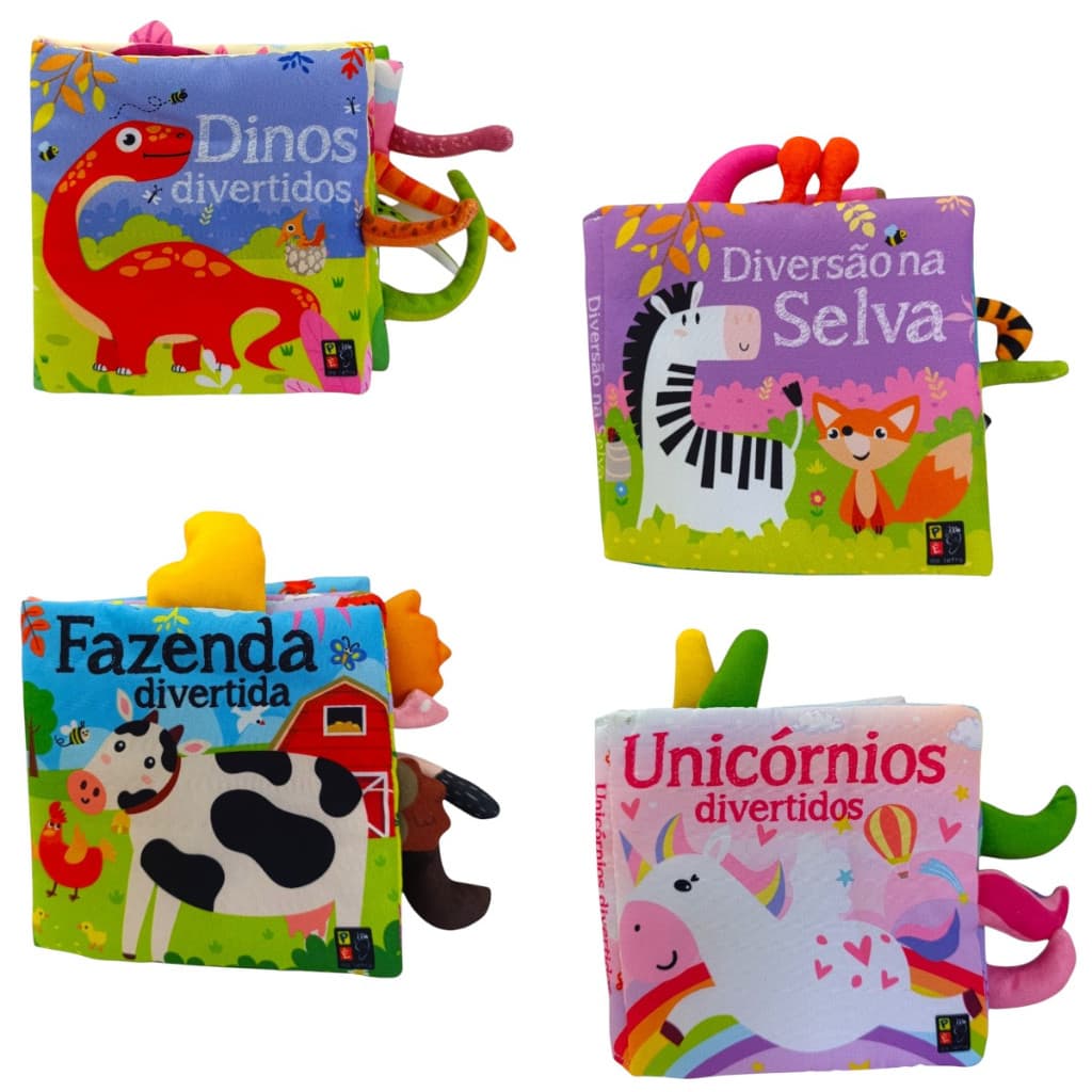 Livro de pano - Rabinhos de pelúcia - livro infantil - fofinho - presente para bebês - Pé da letra