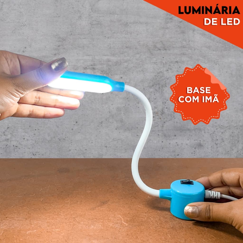 Luminária LED para Máquina de Costura Com Imã Forte Iluminação Precisa e Ajustável - SHEFA