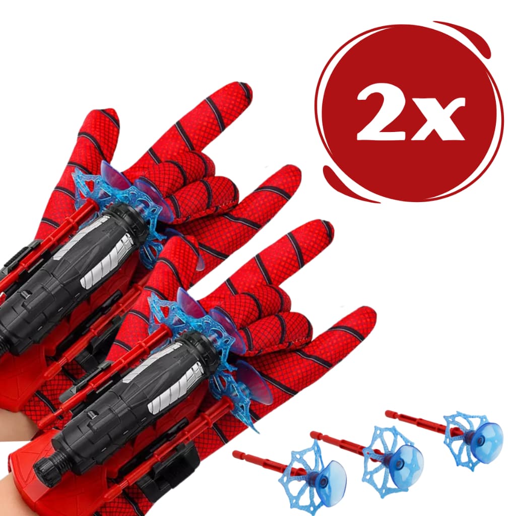 Kit 2 Luva Homem Aranha Lança Teia Spider Brinquedo Infantil