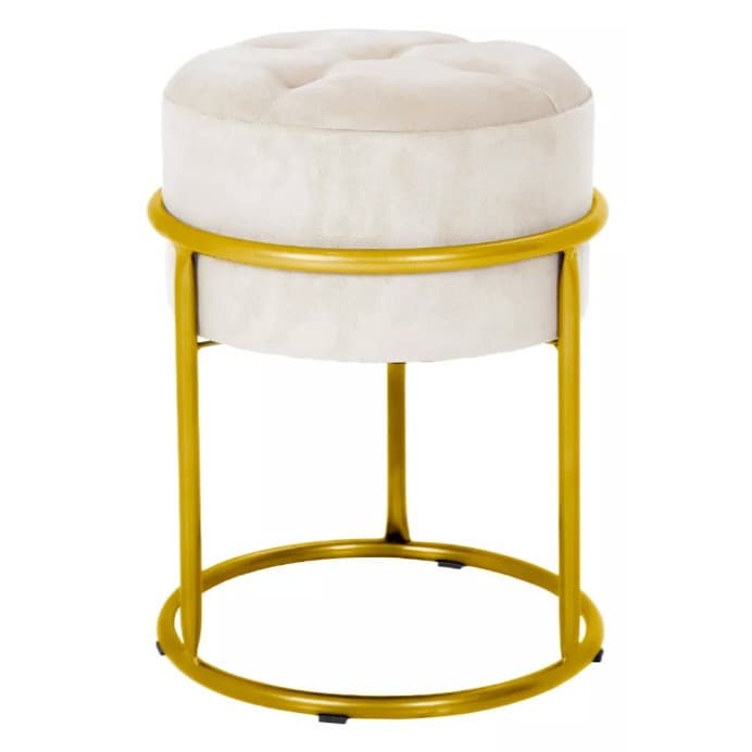 Puff Argola Decoraçao Quarto Banqueta Ferro Pulf Penteadeira Sala