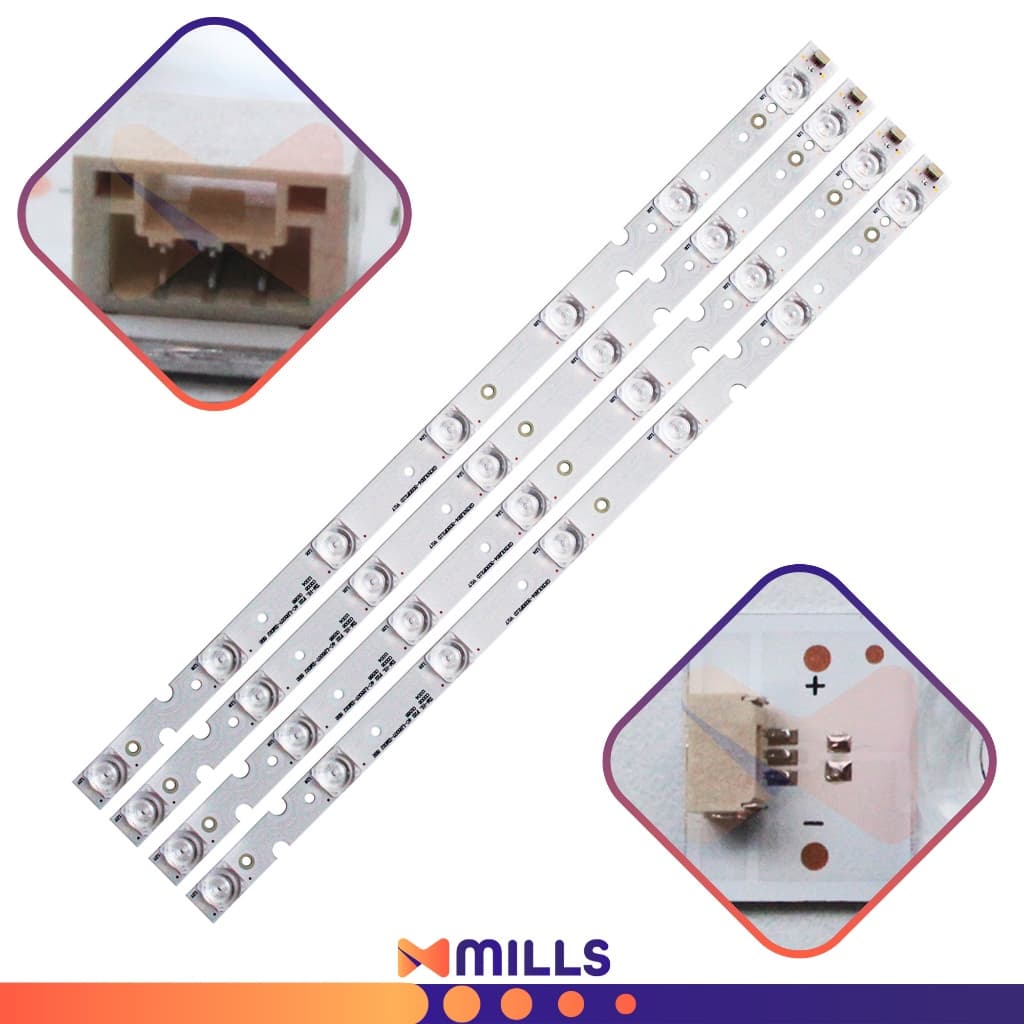 50P65Us 50P65 50P8M 50Sk8300 Kit 4 Barras com 7 Leds Mills
