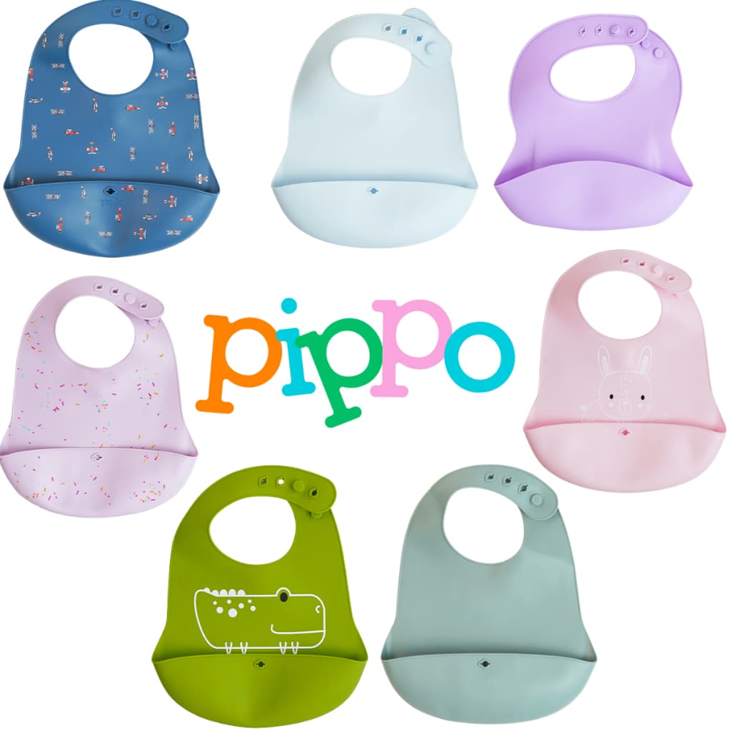 Babador Silicone Cata Migalhas A prova Dagua Ajustável Facil de Limpar Divertido Infantil Bebe Criança