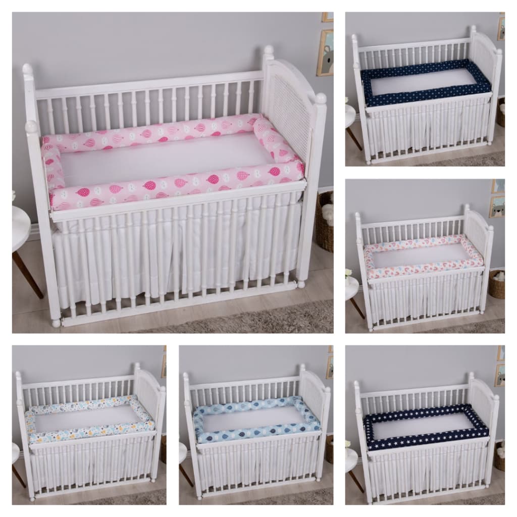 Kit Rolinho MINI BERÇO 4 Peças 100% Algodão Acolchoado