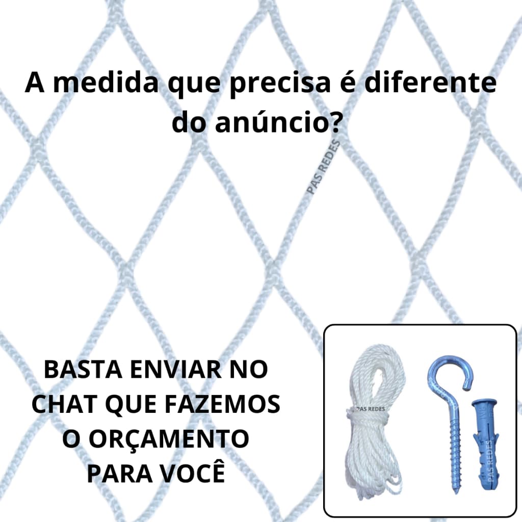 Kit Completo Rede Tela De Proteção Nylon Para Sacadas, Janelas, Gatos e Crianças