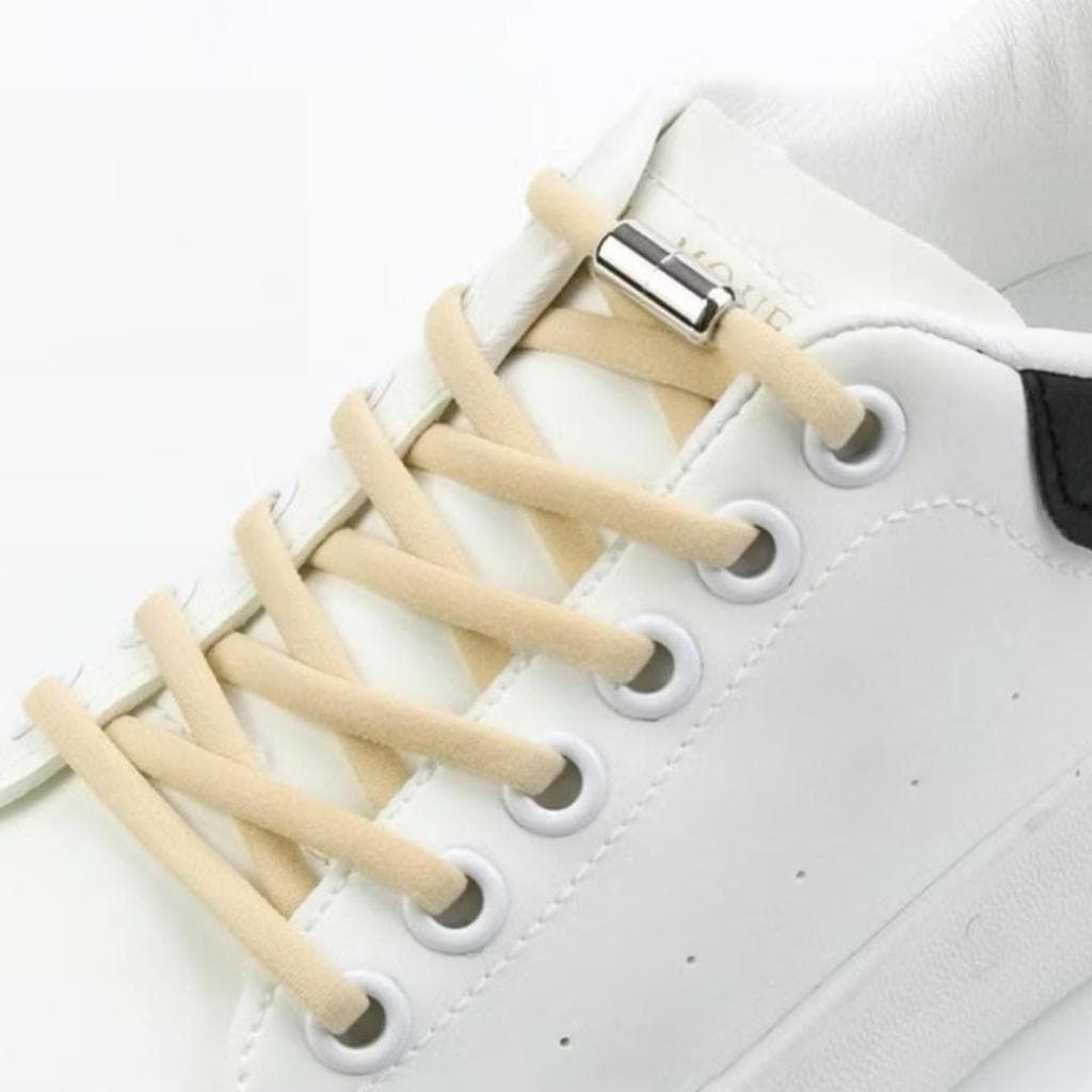 Cadarços elásticos que não precisam amarrar os tênis com fecho rosca prata infantil e adulto