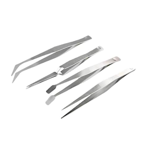 Kit 4 Pinças Reta, Curvada, Curvatura Bico Pato Profissional