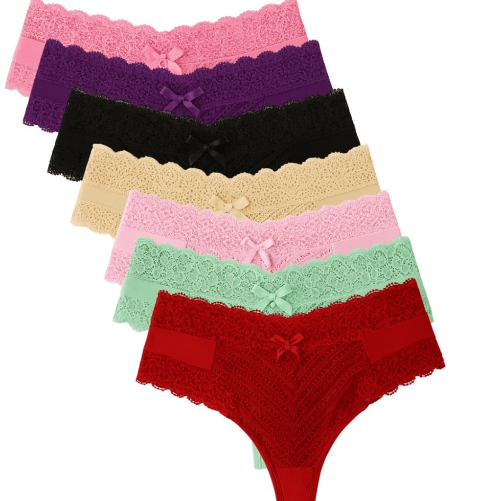 Kit com 5 ou 3 Calcinhas Sexy Renda Fio Duplo Conforto Lingerie Feminina