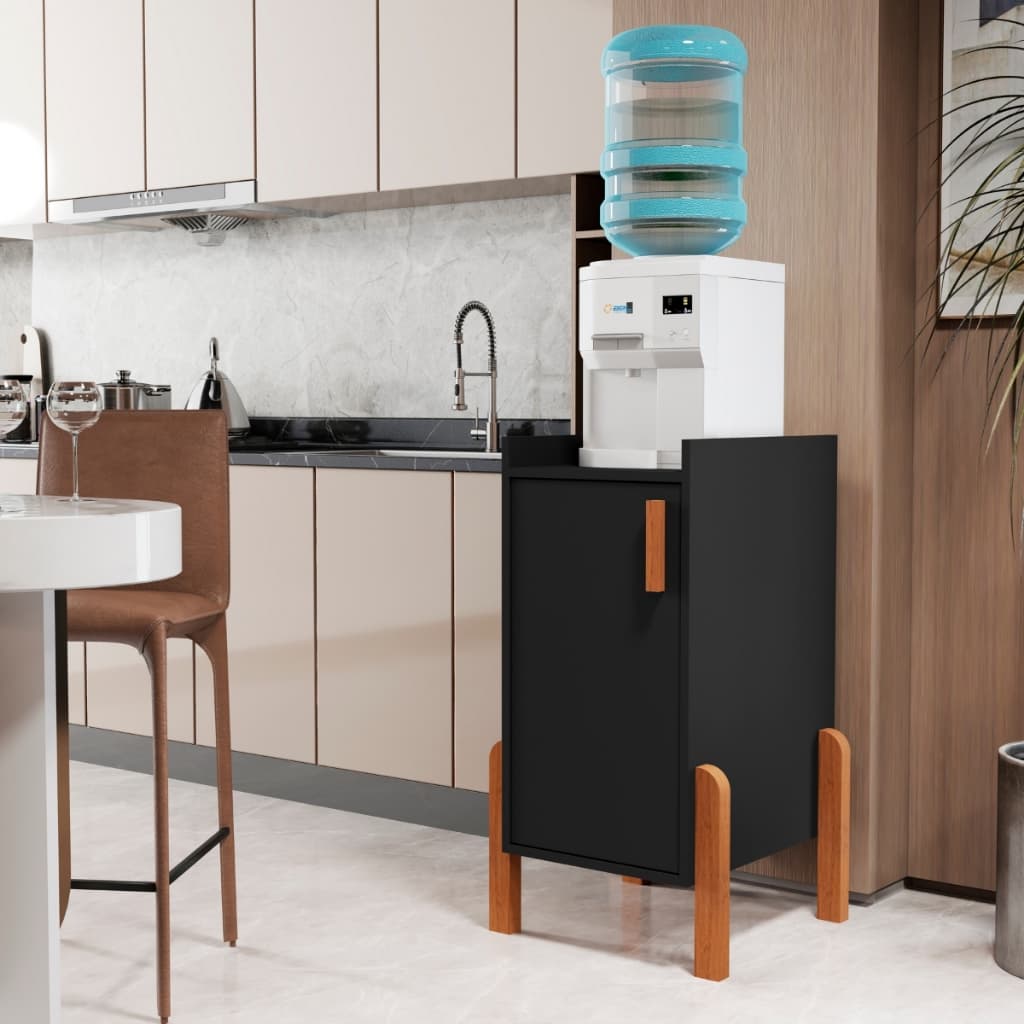 Armario Balcão Fruteira Suporte Multiuso Para Galão Filtro De Agua Bebedouro Com 1 Porta Em MDP Cantinho do Cafe