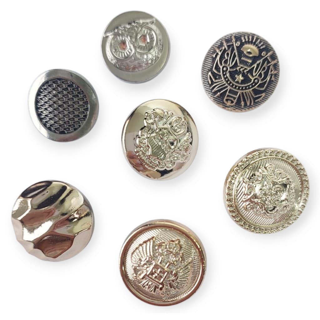 Botão Brasão Dourado Pezinho  / 18MM /  21MM - 30 Unidades