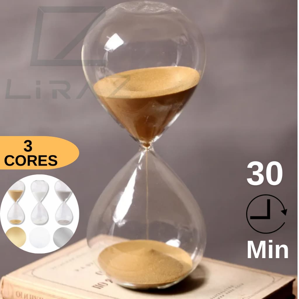 Ampulheta Decorativa 30 Minutos Timer Vidro Areia Colorida