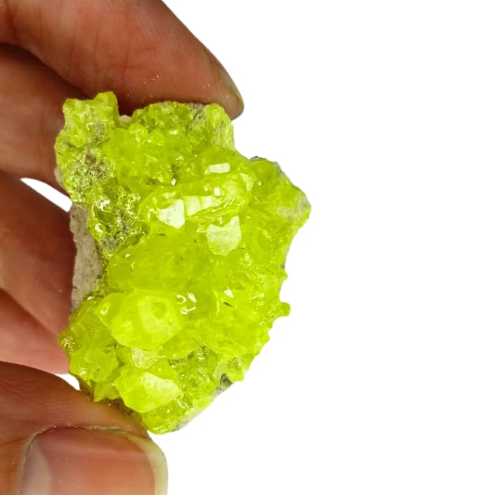 Drusa de Enxofre na Matriz Pedra Natural Bruta Cristal