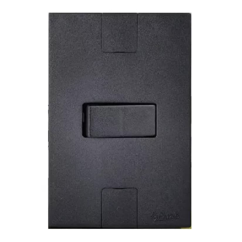 Kit 5 Interruptor 1 Tecla Simples Modular Preto Fosco 4x2