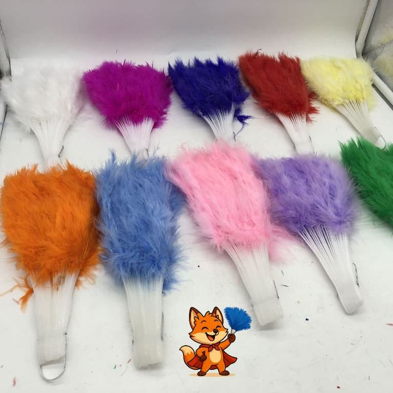 Leque de Penas Marabu Colorido p/ CARNAVAL, FESTAS, APRESENTAÇÕES, EVENTOS