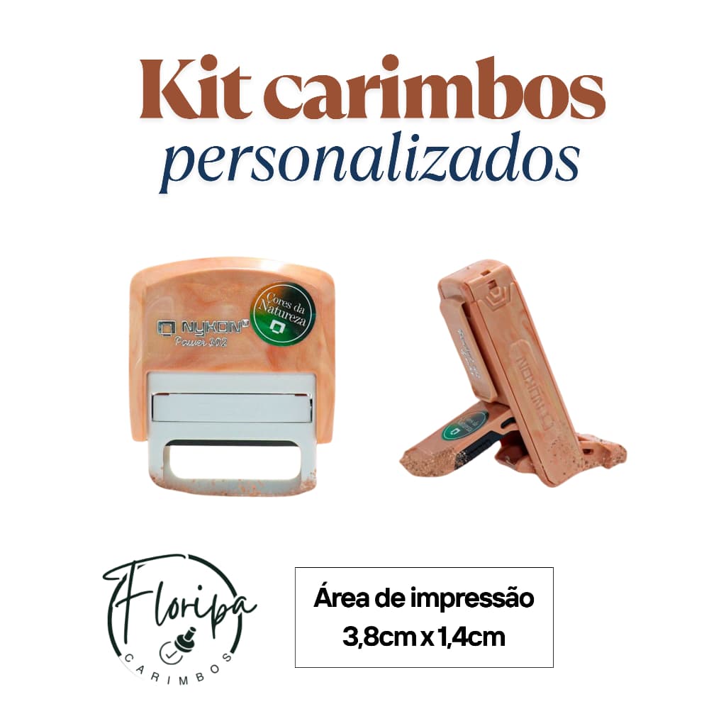 KIT Carimbos Personalizados Automáticos l Nykon 302 l Profissional l Medicina l Enfermagem l Psicologia