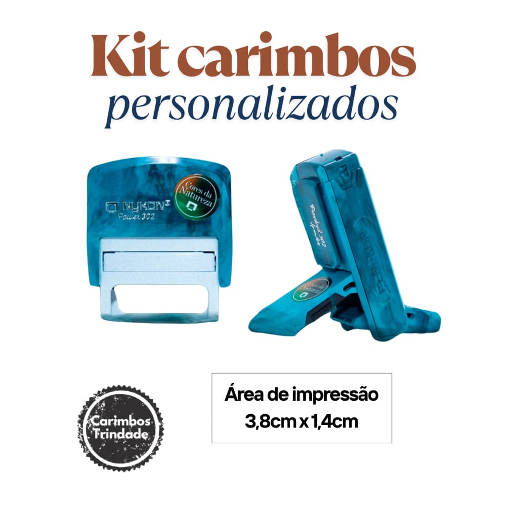 KIT Carimbos Personalizados Automáticos l Nykon 302 l Profissional l Medicina l Enfermagem l Psicologia