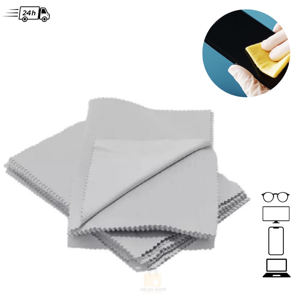 Kit Flanelas limpa óculos telas lentes 15x9 poliéster limpeza paninho